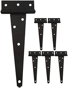 lot 23574 image: QCAA Steel Heavy Duty T Hinge, Elegant Frosted Matte Black  (8 x 3-12 x 2.3mm)  (6 Pack)