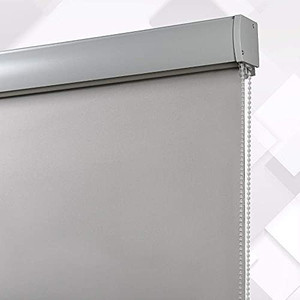 lot 23575 image: LUCKUP Blackout Roller Shades Window Blinds with Valance Cover, Grey   (37 W x 72 H)