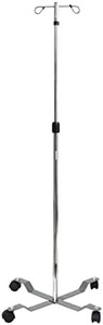 lot 23576 image: Konmee Portable Rolling IV Pole Stands, Stainless Steel