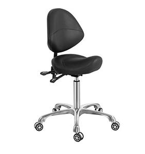 lot 26339 image: Heavy-Duty Hydraulic Saddle Stool Chair with Back Support  (See Description)