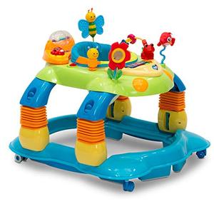 lot 26358 image: Delta Children Lilac Play Station 4 in 1 Activity Walker, Blue  (Appears NEW)