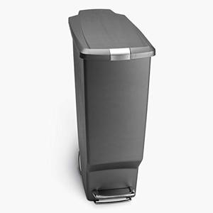 lot 26848 image: Simplehuman Slim Kitchen Step Trash Can, Grey  (10.6 Gallon)