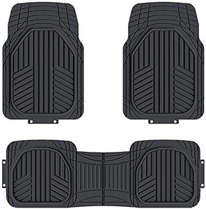 lot 26853 image: Heavy-Duty Rubber Floor Mats, Black  (3pcs)