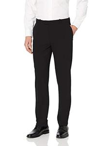 lot 27352 image: Van Heusen Mens Flex Straight Fit Flat Front Pant, Black  (34W x 32L)