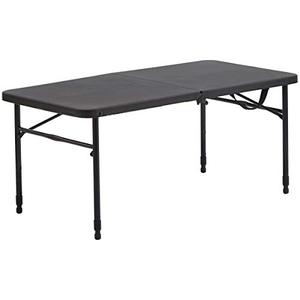 lot 27360 image: Plastic Adjustable Height Fold-in-Half Folding Table, Rich Black  (40)