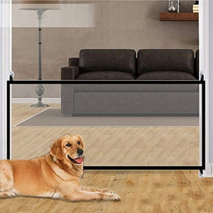 lot 27369 image: Indoor and Outdoor Portable Mesh Safety Gate, Black  (70.9 x 28.3)