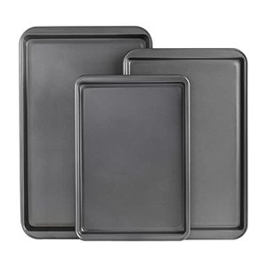lot 27371 image: Good Cook Steel Nonstick Bakeware Cookie Sheet Set (3pcs)