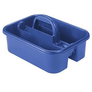 lot 61639 image: Akro-Mils Plastic Tote Tool & Supply Cleaning Caddy with Handle, Blue (18-38-Inch x 13-78-Inch x 9-Inch)