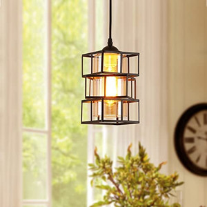 lot 62655 image: Farmhouse Pendant Hanging Chandelier Lighting Fixture with Glass Shade, Black