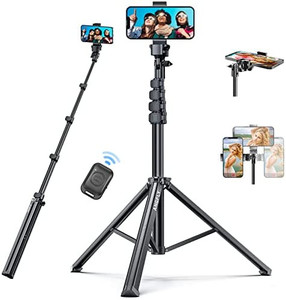 lot 62661 image: ANGFLY Extendable Aluminum Phone Tripod and Selfie Stick with Wireless Remote (67)