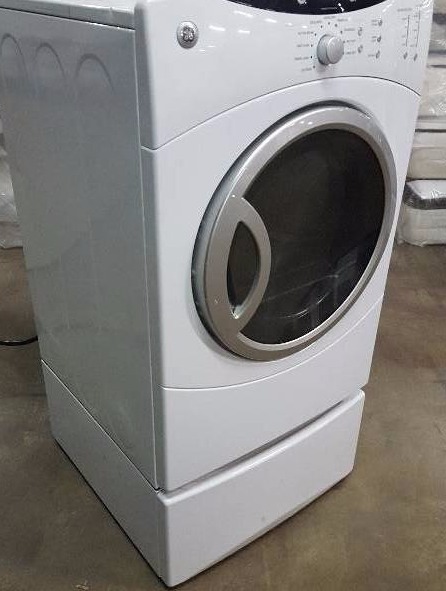 lot 177 image: GE Front load dryer with storage bin on bottom