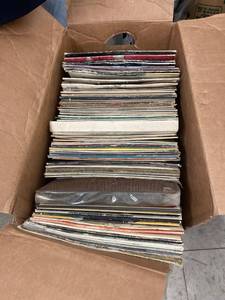 lot 8222 image: big box of records. cases have water damage
