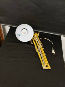 lot 8292 image: yellow metal adjustable desk lamp