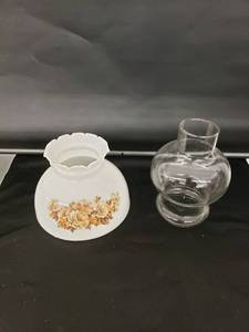 lot 8334 image: pair glass light shades