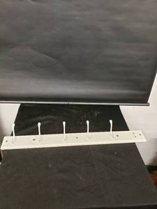 lot 8383 image: white wall shelf whooks