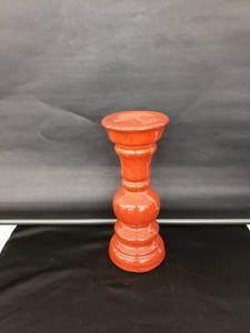 lot 8392 image: orange red candlehokder