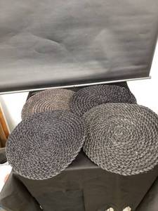 lot 8451 image: set 4 round black placemats