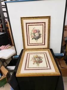 lot 8518 image: pair flower pictures