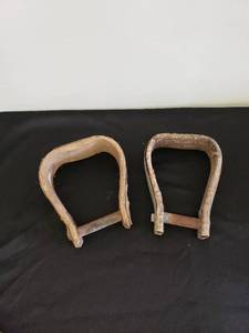 lot 8586 image: pair antique stirrups