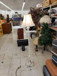lot 8634 image: fancy white floor lamp