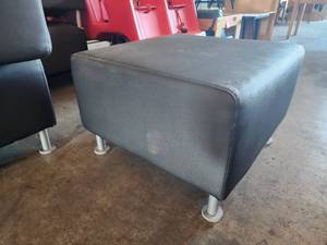 lot 39668 image: HON Black Vinyl Ottoman With Aluminum Legs