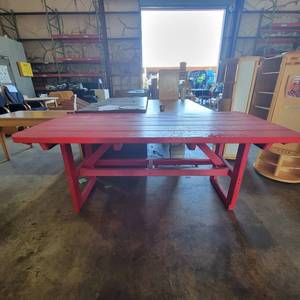 lot 39700 image: Pollywood 70in Red Outdoor Picnic Table