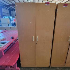 lot 39703 image: Lakeshore Wooden Storage Cabinet W Shelving