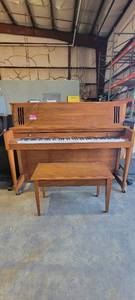 lot 39726 image: Mobile Wooden Balwin Piano W a Wooden Bench