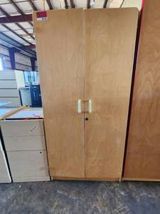 lot 39740 image: Lakeshore Wooden Cabinet with Doors and 4 Shelves