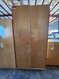 lot 39741 image: Jonti Craft Wooden Cabinet with Doors and 3 Shelves