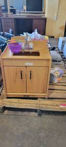 lot 39813 image: Kaplan Wooden Kitchen Play Set W Fake Food