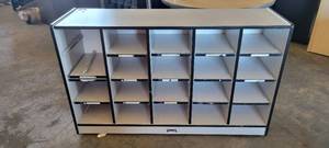 lot 39822 image: Jonti Craft Gray Laminate 15-Unit Cubby