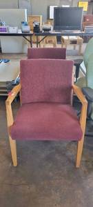lot 39828 image: Lot of 2 Unicor Maroon Waiting Room Chairs