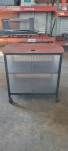 lot 39836 image: Brown Mobile Electonic Stand W Shelving