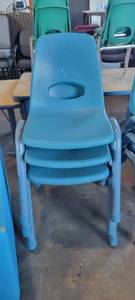 lot 39853 image: Lot of 4 Light Blue Armless Adult Chairs