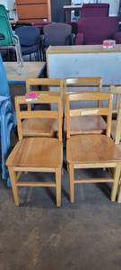 lot 39854 image: Lot of 4 Kinder Wooden Young Childrens Size Chairs