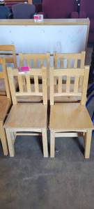 lot 39855 image: Lot of 4 Kaplan Wooden Childrens Chairs