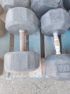 lot 5893 image: Lot of 2 70Ib Weights 1 Troy and 1 Power Systems