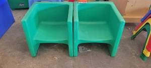lot 39878 image: Lot of 2 Green Childrens Chairs