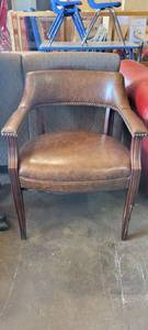 lot 39922 image: Brown Leather Accent Chair