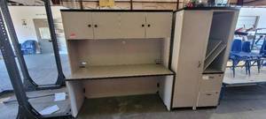 lot 39942 image: Modula Workstation Office Desk and Storage Cabinet