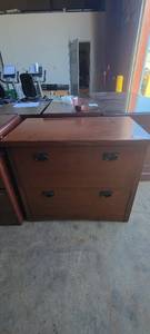 lot 39956 image: Wooden 2-Drawer Filing Cabinet