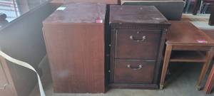 lot 39958 image: Lot of 2 Wooden Filing Cabinets