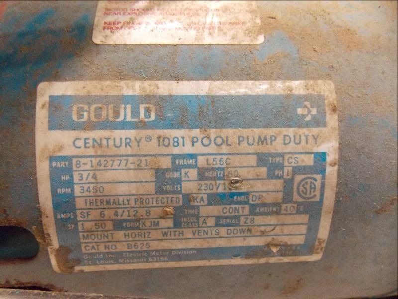 century 1081 pool pump duty parts