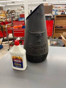 lot 9424 image: charcoal bucket and lighter fluid