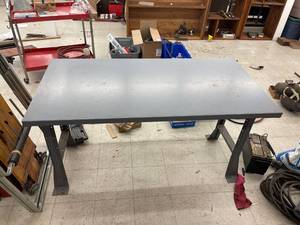 lot 9693 image: gray metal work table