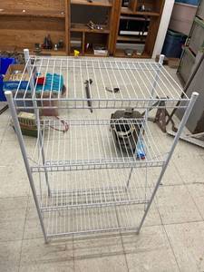lot 9706 image: white wire shelf
