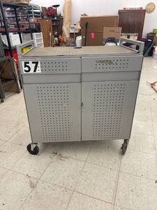 lot 9740 image: gray rolling cabinet