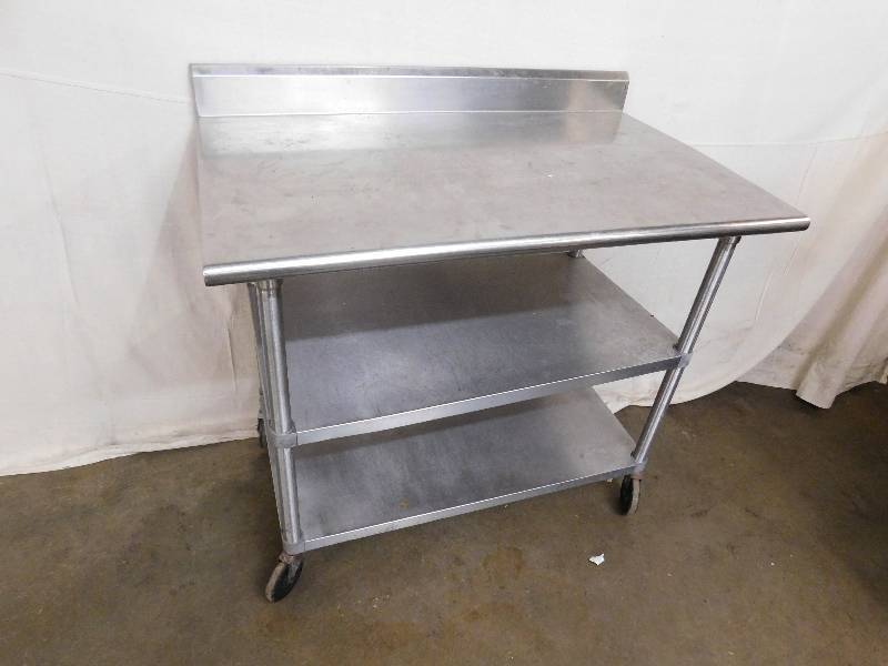 Stainless Steel Rolling Table Winter Restaurant Equipment Liquidation