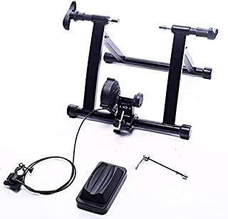 lot 7017 image: BalanceFrom Bike Trainer Stand Steel Bicycle Exercise Magnetic Stand with Front Wheel Riser Block Black